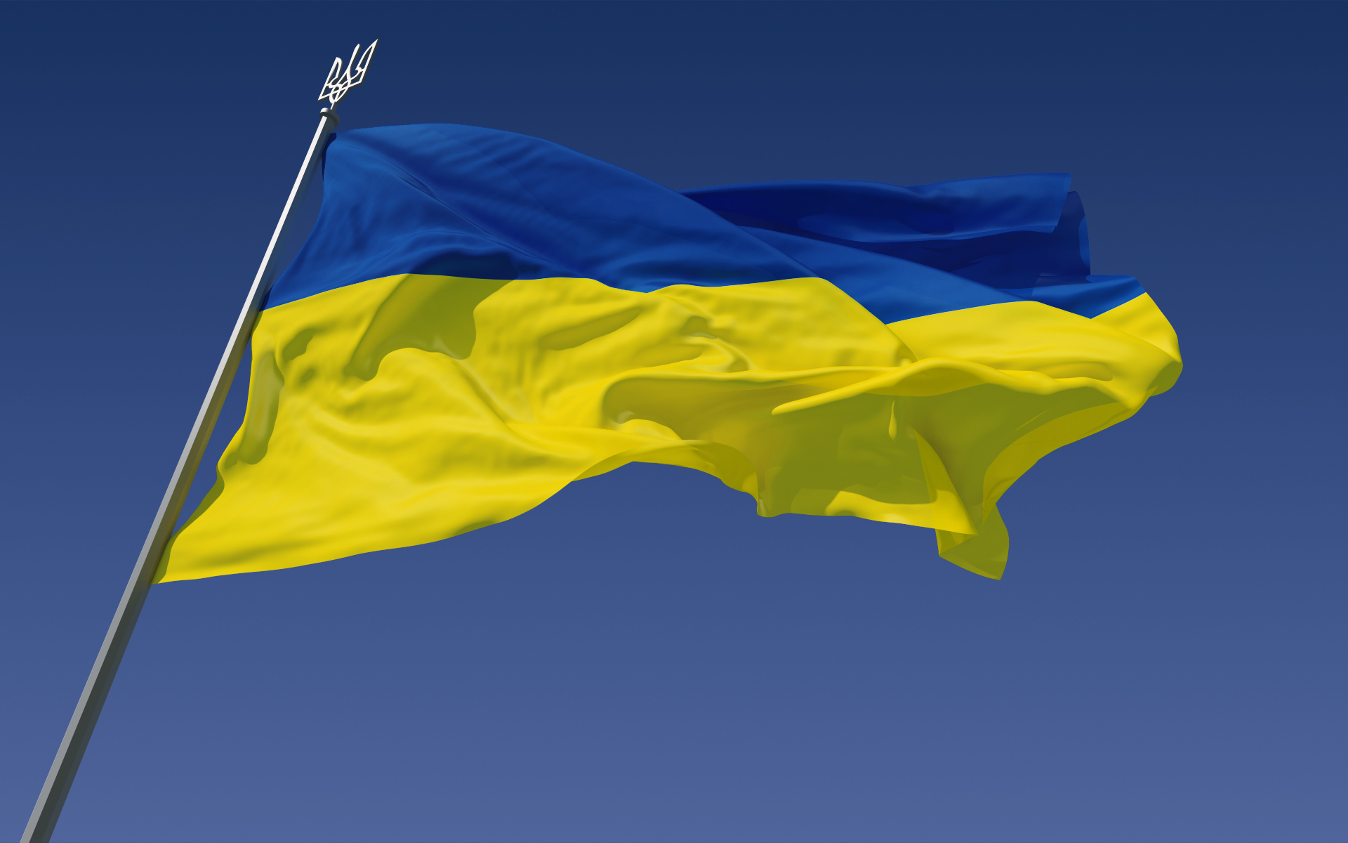 Ukrainian flag links to news item.