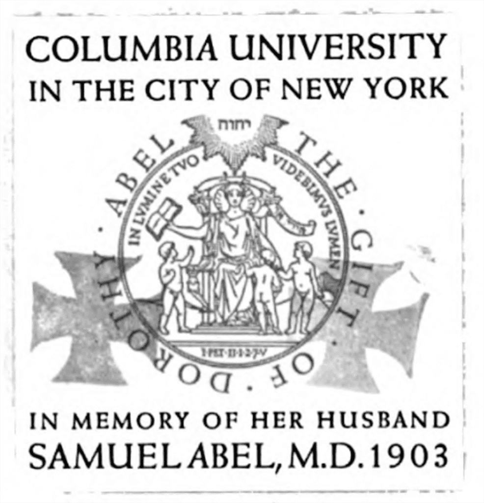 Dedication to Samuel Abel, 1903, reading