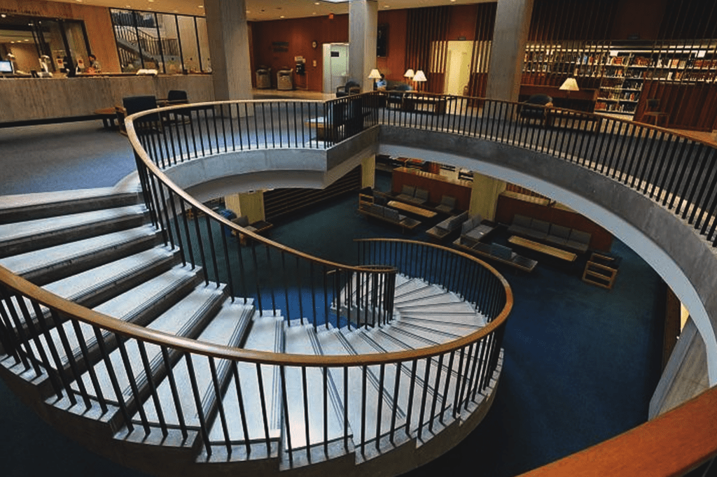 The foyer of Lehman Library