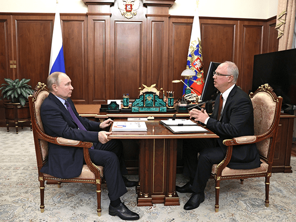 Russian President Vladimir Putin meeting with Russian Direct Investment Fund CEO Kirill Dmitriev