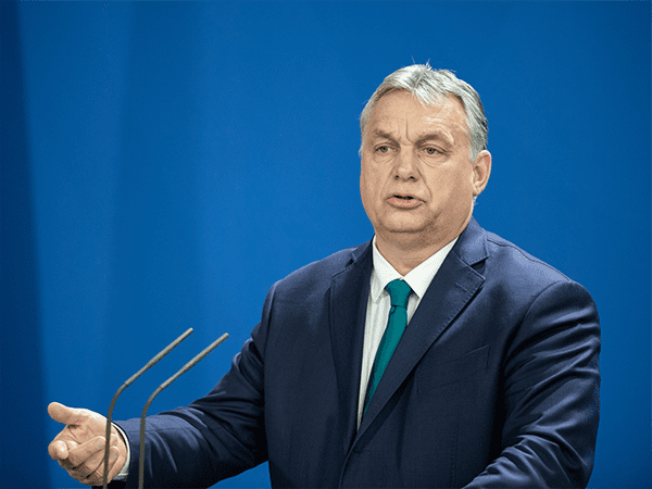 Viktor Orban at a podium. Image links to event page.